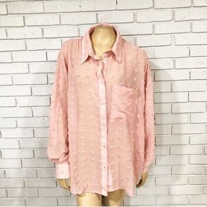 Asos‎ Women’s Textured Pink Button Down Top